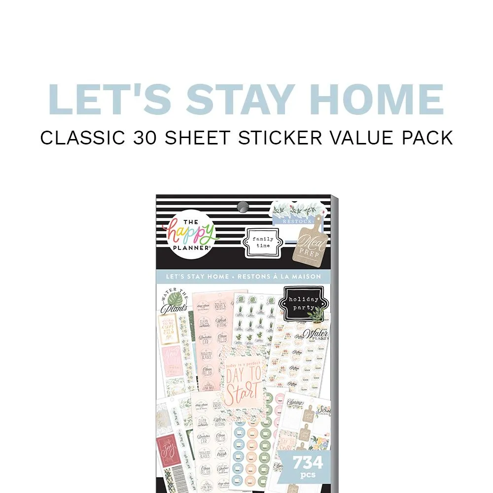 Happy Planner Let’s Stay Home carnet stickers 734 maison