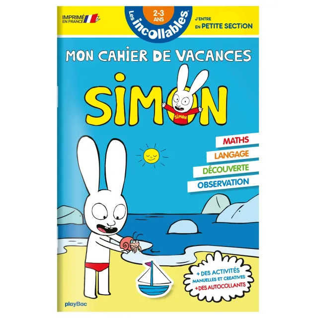 Les Incollables Simon TPS-PS cahier 2-3 ans autocollants
