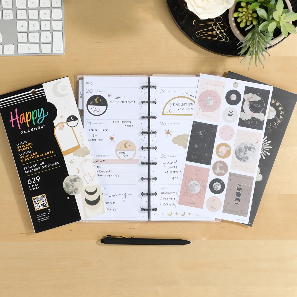 Happy Planner Star Lover stickers 629 pièces céleste