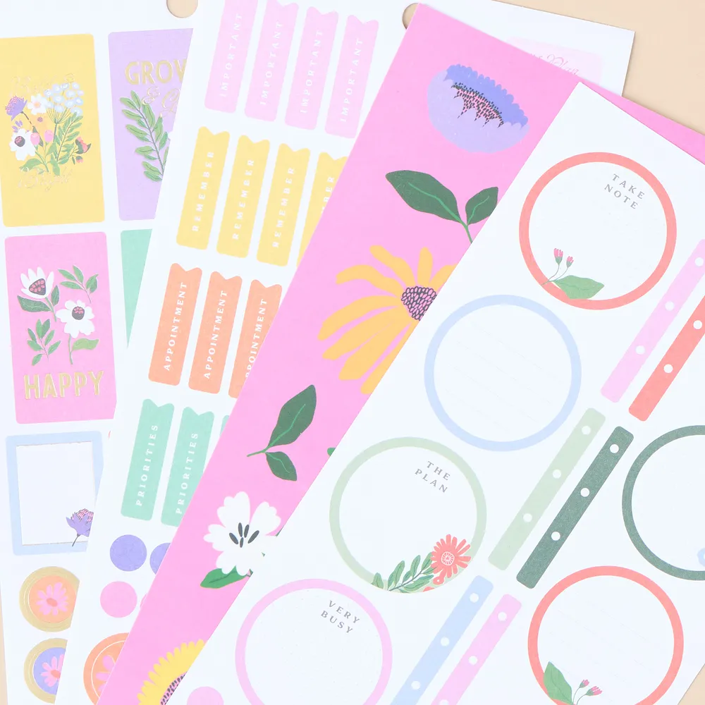 Happy Planner Brilliant Blooms Mini autocollants 811 floral