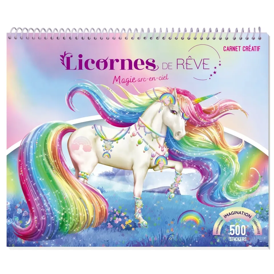 Licornes Magie Arc-en-ciel carnet créatif 580 stickers