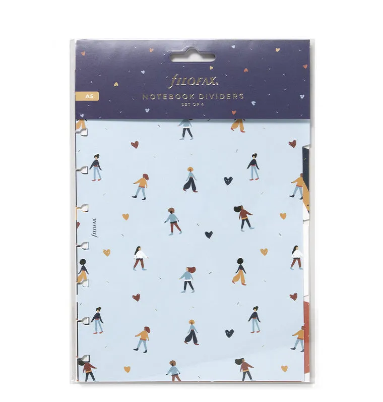 Filofax Together intercalaires notebook A5 x4 couleur