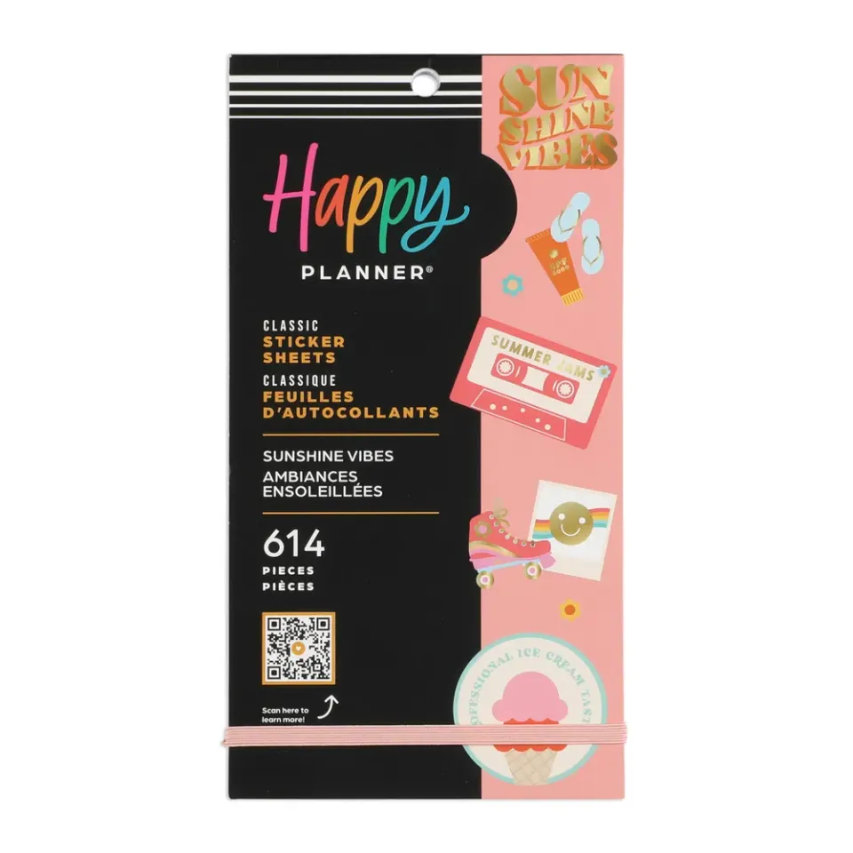 Happy Planner Sunshine Vibes stickers 614 colorés