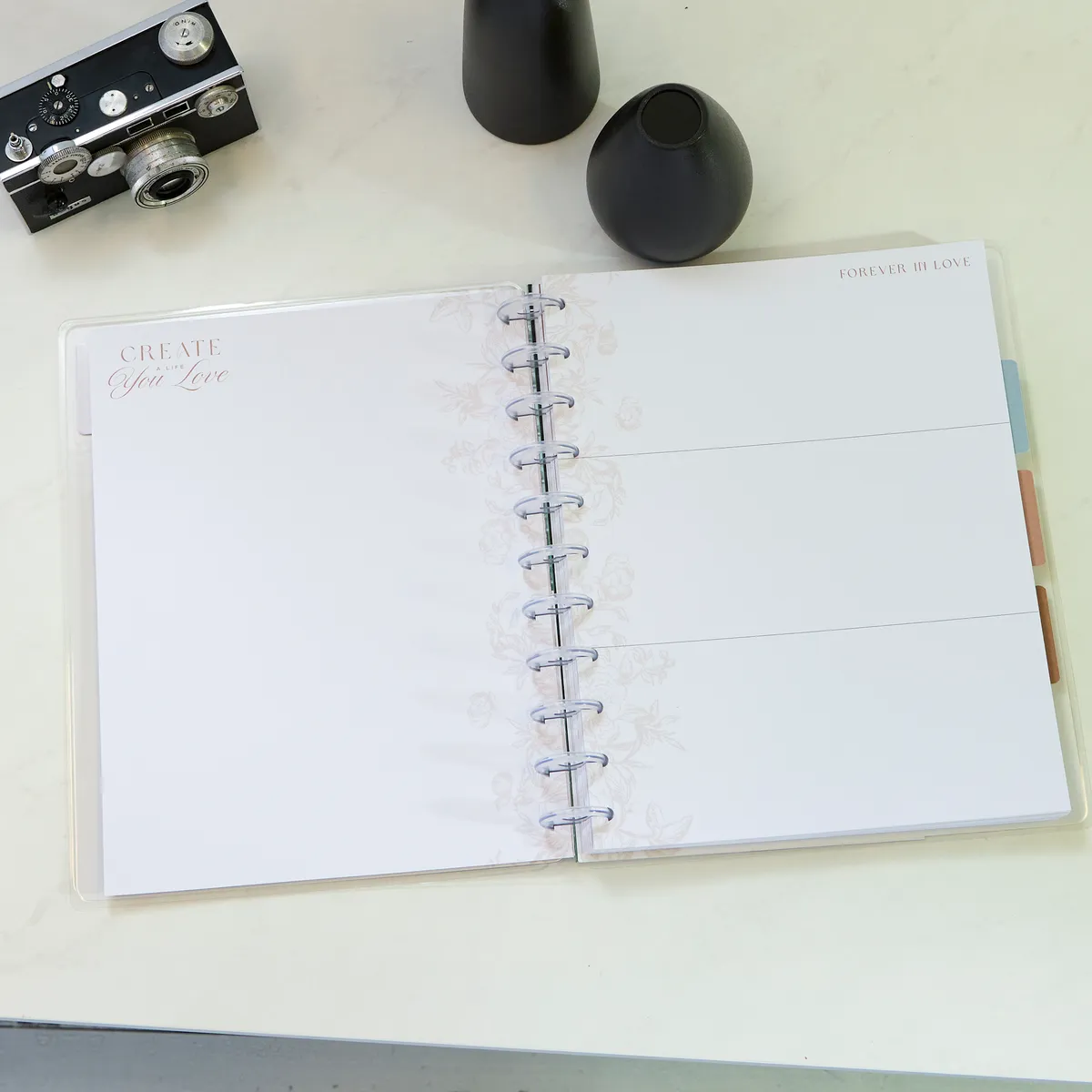 Happy Planner Love Blooms journal photo mariage Big 80 feuilles