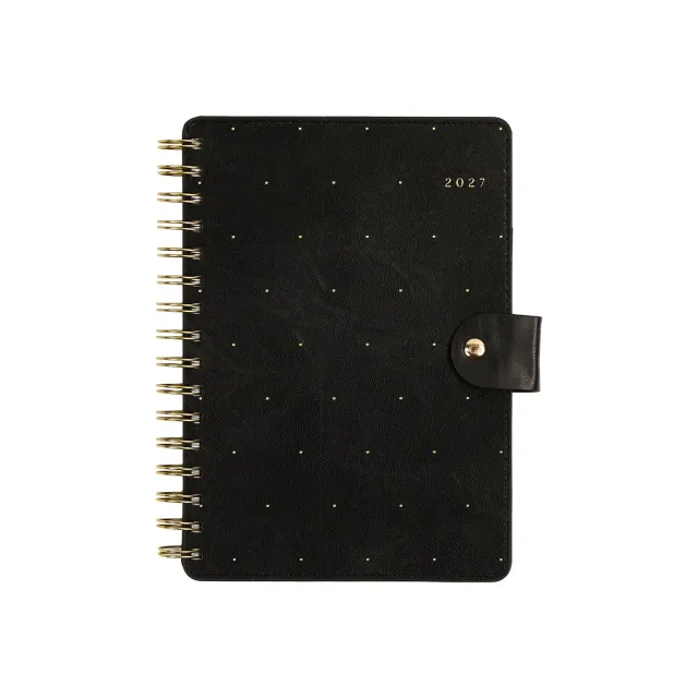 Citrine Midnight Micro Dots planner spiral A5 2027 pro 12 mois noir
