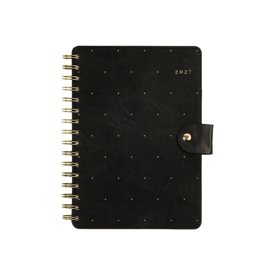 Citrine Midnight Micro Dots planner spiral A5 2027 pro 12 mois noir