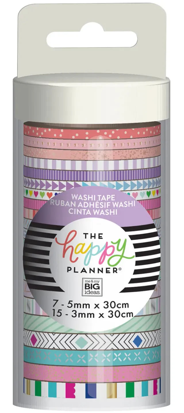 Happy Planner washi tape assortiment Pastels 22 rouleaux