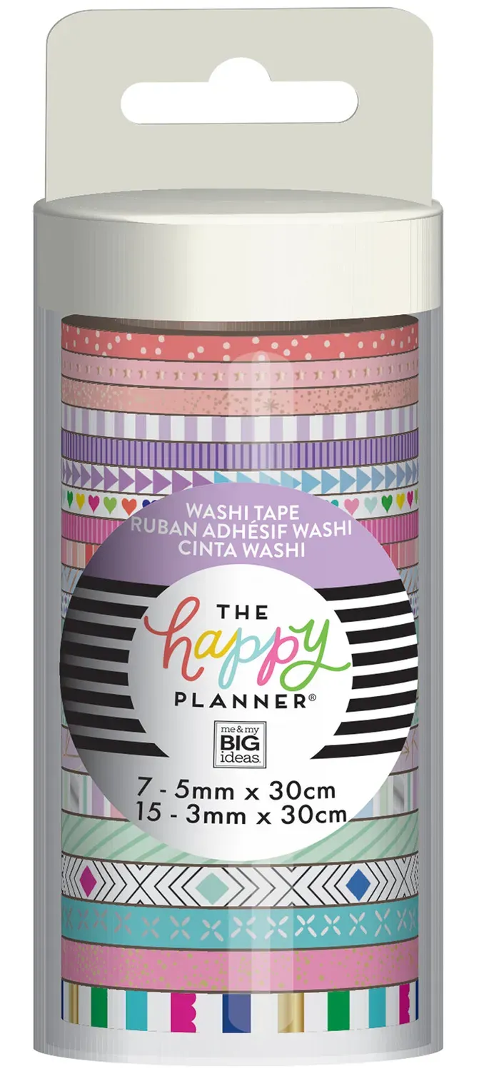 Happy Planner washi tape assortiment Pastels 22 rouleaux