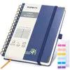 Poprun WH145L carnet à spirale ligné bleu marine 120g