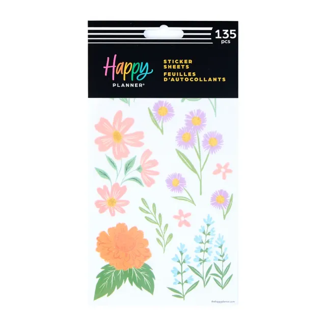 Happy Planner Blooming Bouquet stickers 10 feuilles florales