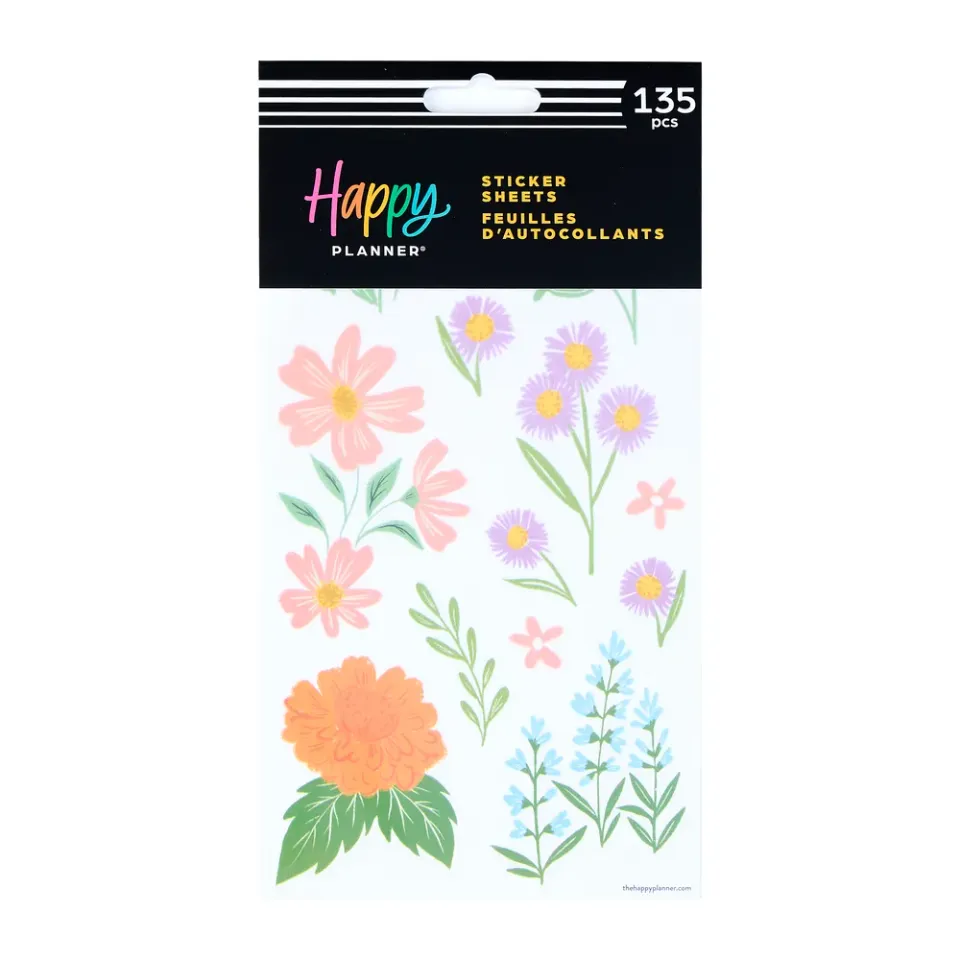 Happy Planner Blooming Bouquet stickers 10 feuilles florales