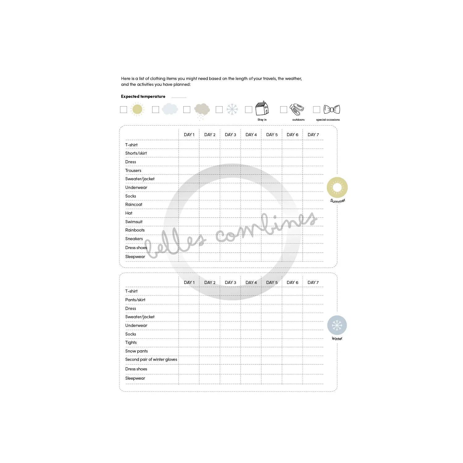 Les Belles Combines Je fais mes bagages seul fiche bilingue