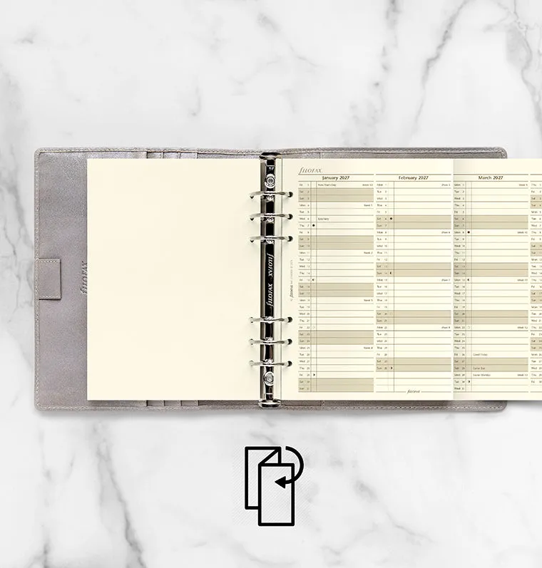 Filofax Classic recharge agenda 2027 A5 verticale crème