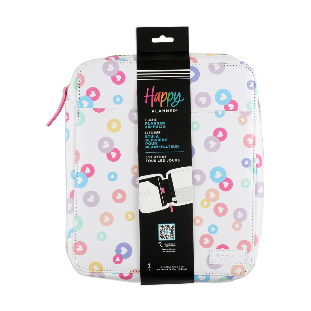 Happy Planner Happy Brights housse zippée Classic simili cuir