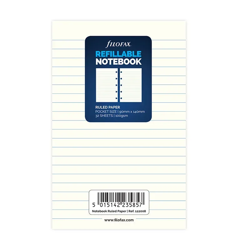 Filofax Notebook recharge feuilles lignées Pocket carnet rechargeable