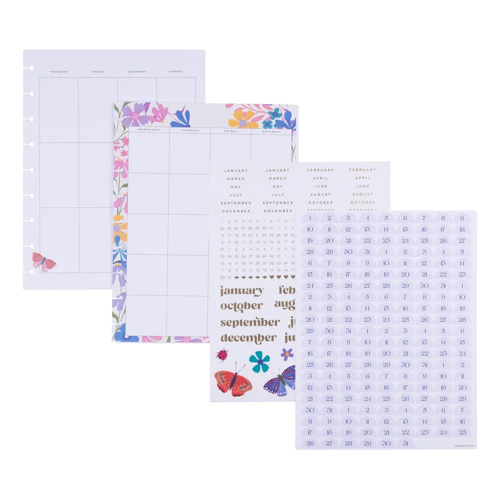 Happy Planner Midnight Botanical extension verticale 6 mois