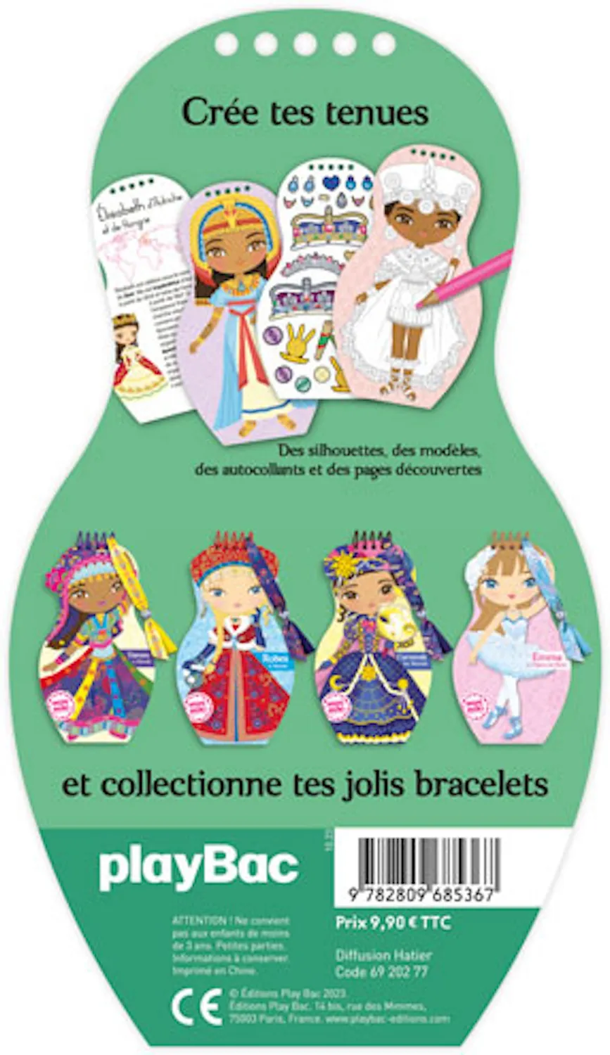 Minimiki Reines du monde carnet créatif poupées à habiller + bracelet