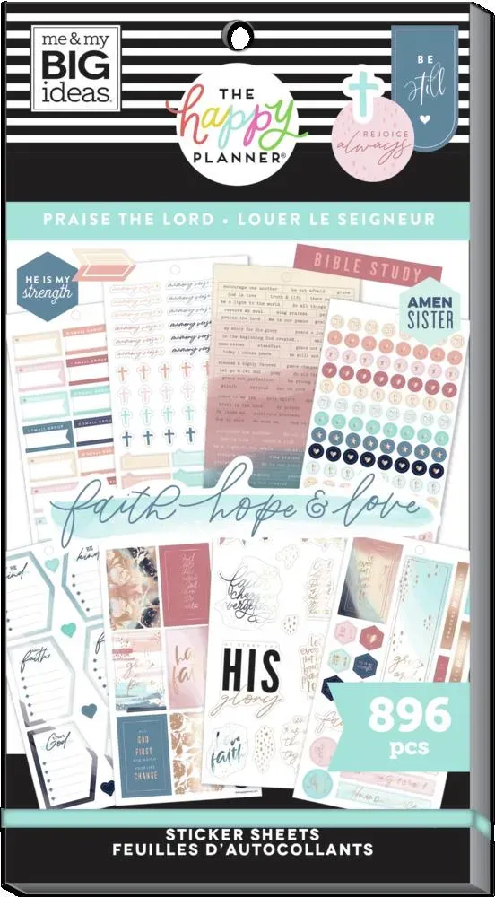 Happy Planner Praise The Lord stickers 30 planches foi