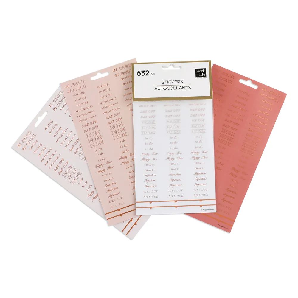 Happy Planner Work Life Ivy Rose stickers 8 feuilles 632
