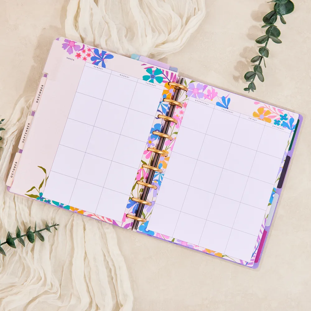 Happy Planner Midnight Botanical extension verticale 6 mois