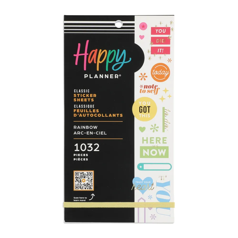 Happy Planner Rainbow Value Pack stickers 30 feuilles arc-en-ciel