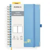 Poprun WH145P carnet vierge A5 bleu brume 128 pages à spirale