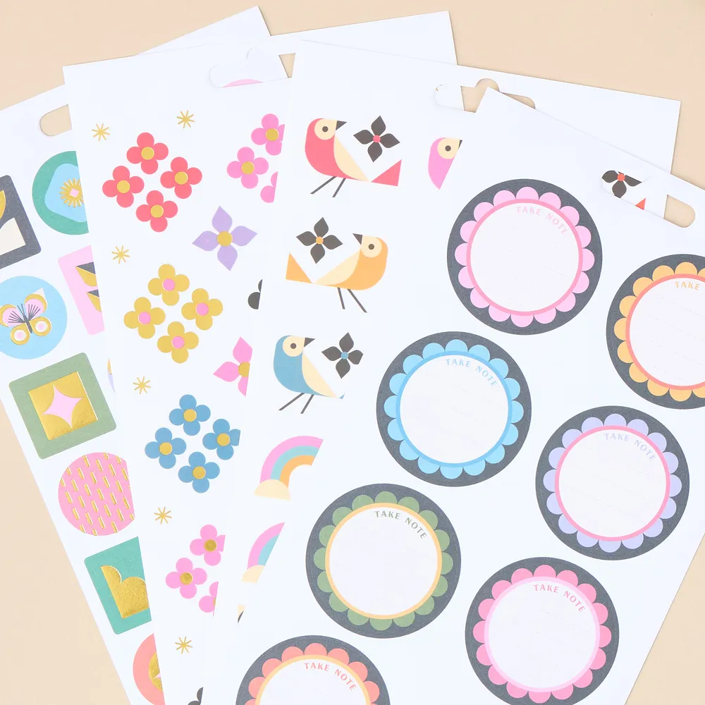 Happy Planner Mod Garden stickers vintage 10 planches 227 fleuri