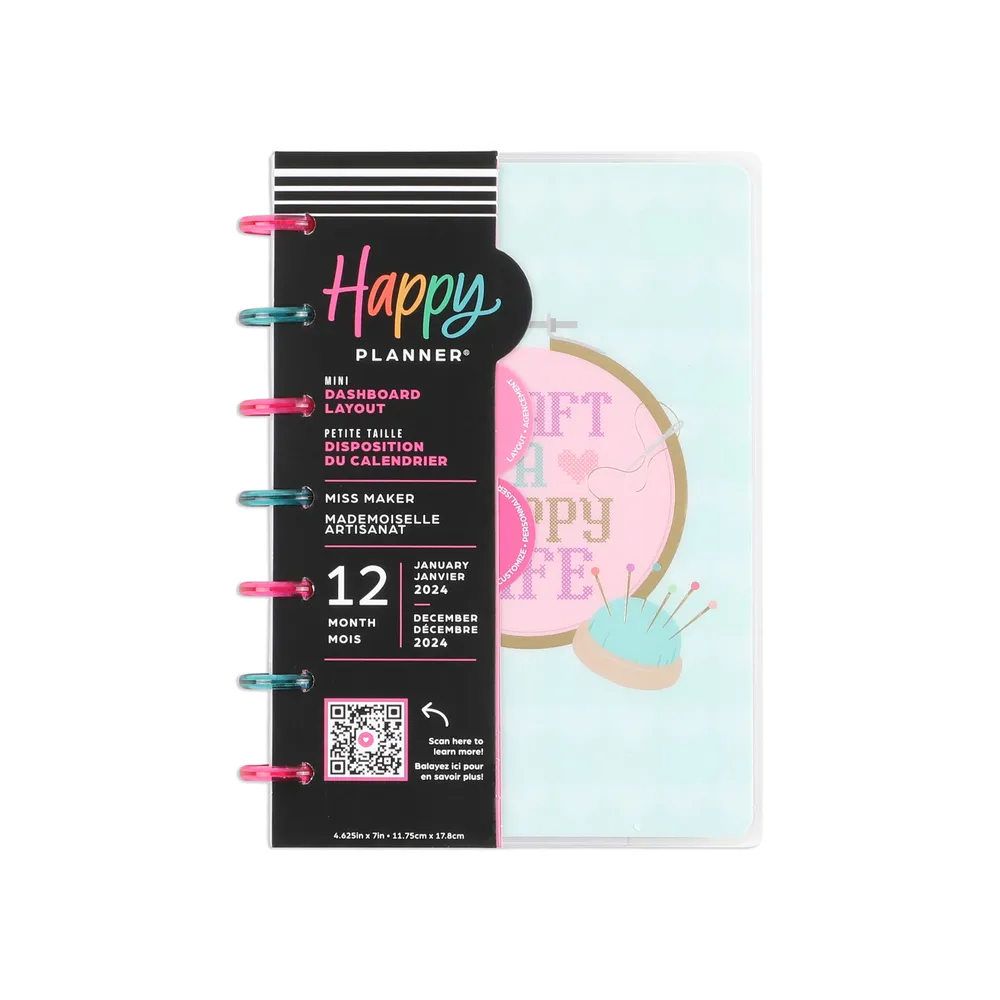 Happy Planner Miss Maker Mini Dashboard agenda daté 2024