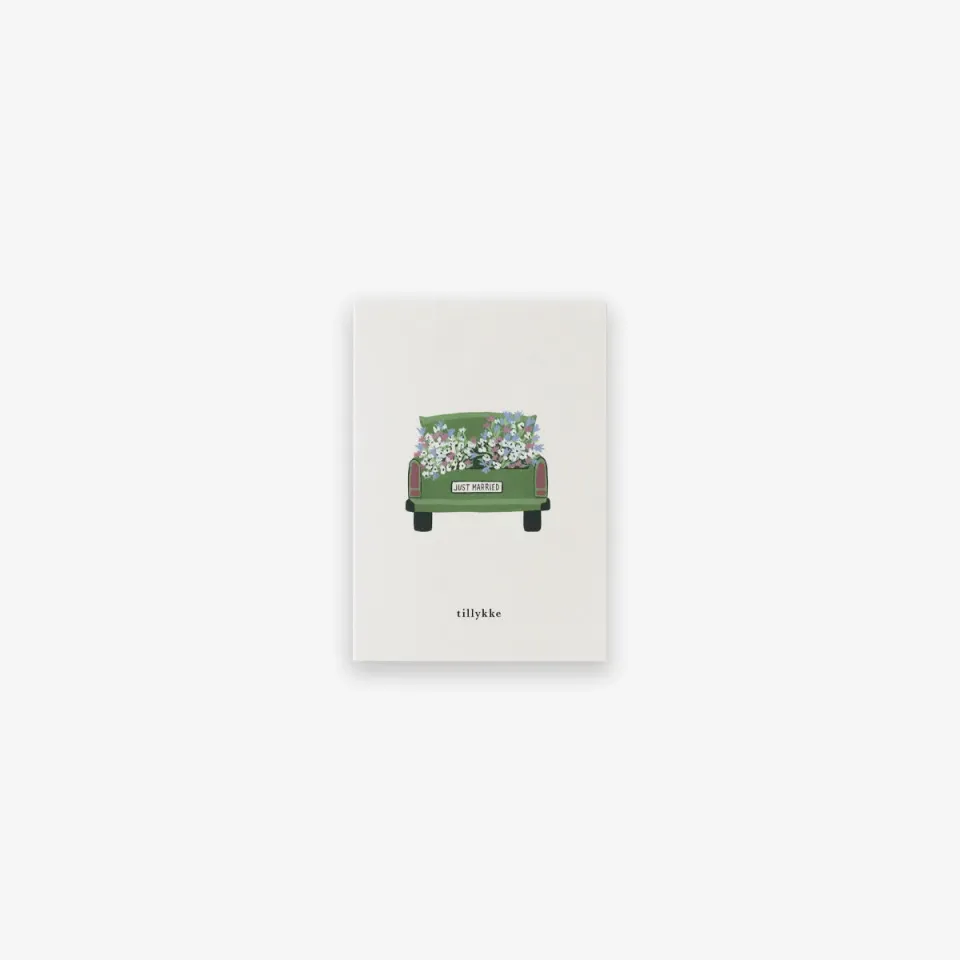 Kartotek Bryllupsbil petite carte mariage tillykke