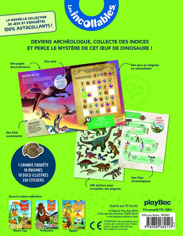 Les Incollables Mission Dinosaures livre stickers 6 ans