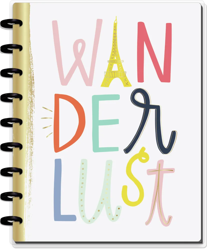 Happy Planner Wanderlust kit carnet classic pointillé + stickers