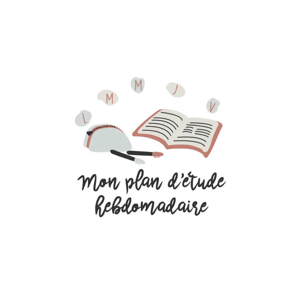 Les Belles Combines Mon plan d'étude fiche hebdomadaire française
