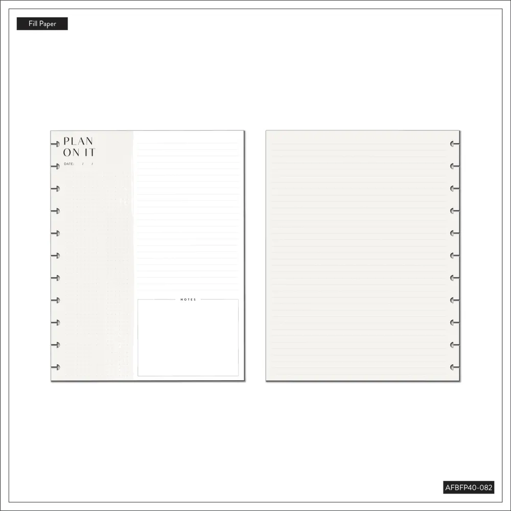 Happy Planner Neutrals recharge pointillée lignée big 40 feuilles