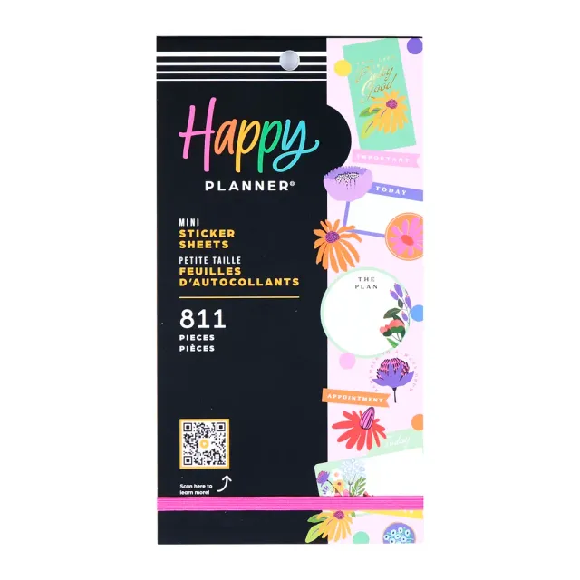 Happy Planner Brilliant Blooms Mini autocollants 811 floral