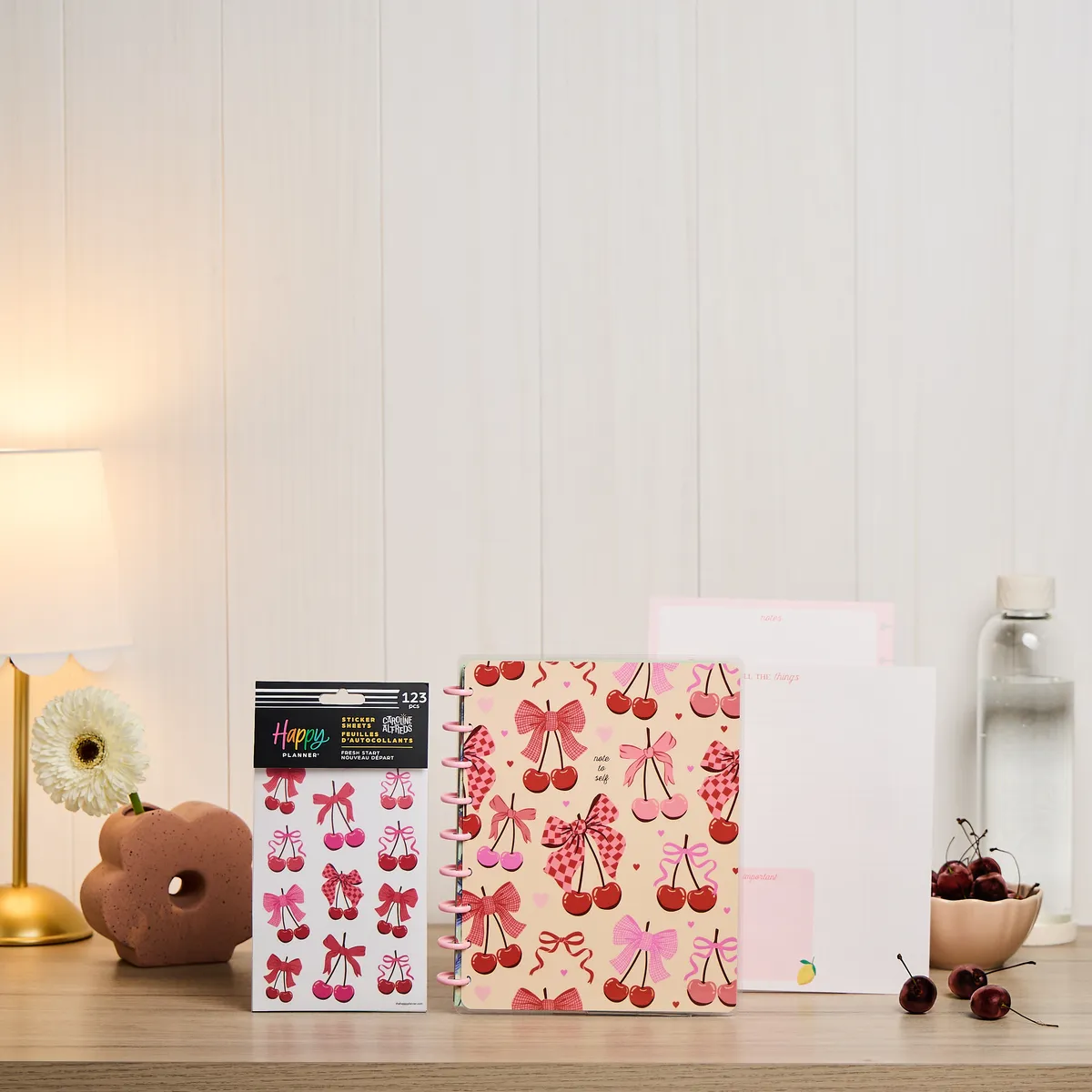 Happy Planner Fresh Start carnet Classic + 123 stickers cerise