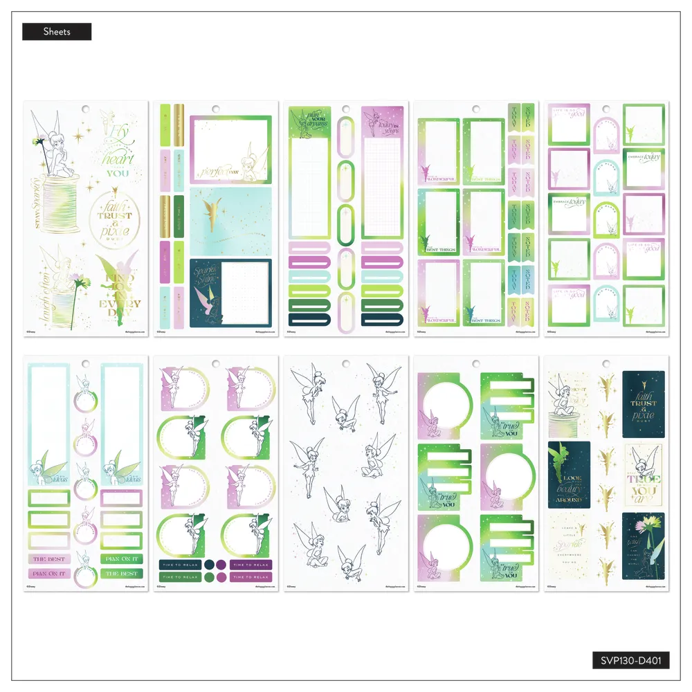 Happy Planner Tinker Bell Stay Sparkly stickers 30 planches