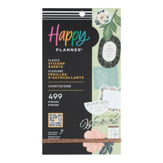 Happy Planner Chintzcore Flowers autocollants 30 feuilles 499 pièces