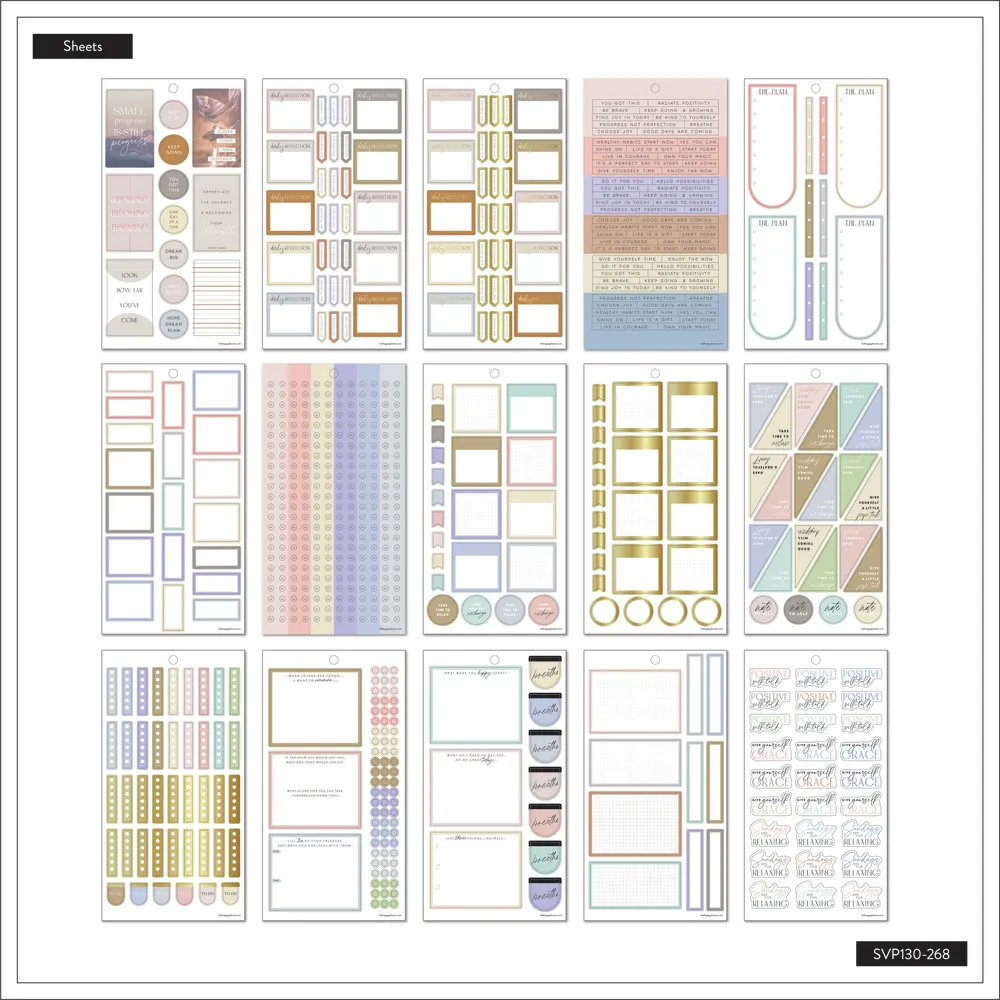 Happy Planner Recovery stickers value pack 30 feuilles 1040 motivation