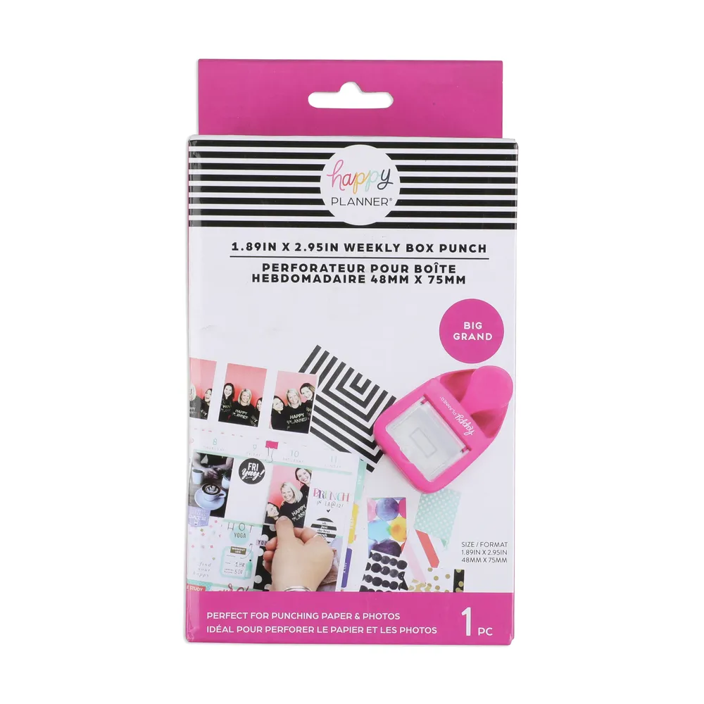 Happy Planner Big Weekly Box perforatrice 48 x 75 mm