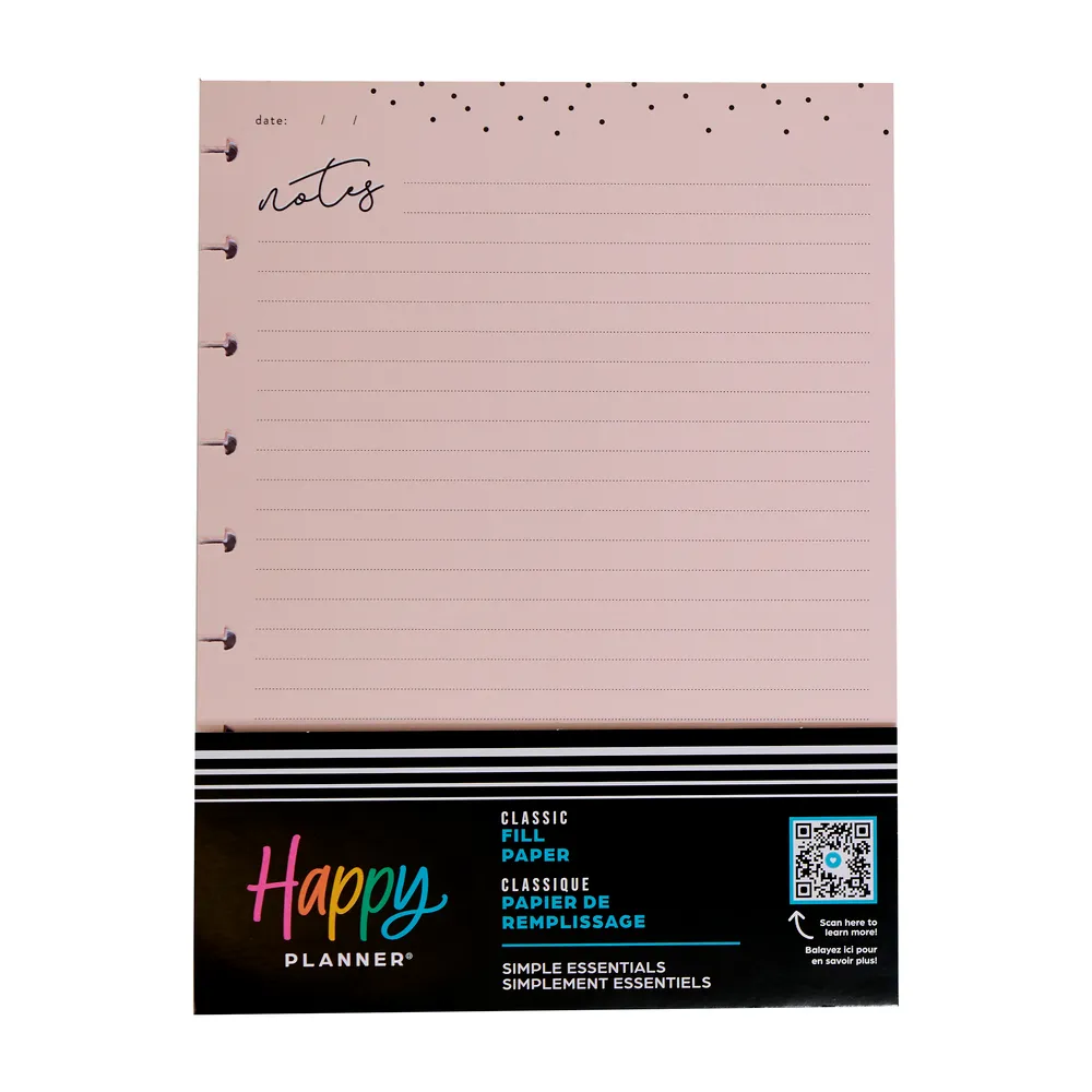 Happy Planner Simple Essentials Classic recharge papier 40 feuilles pointillées