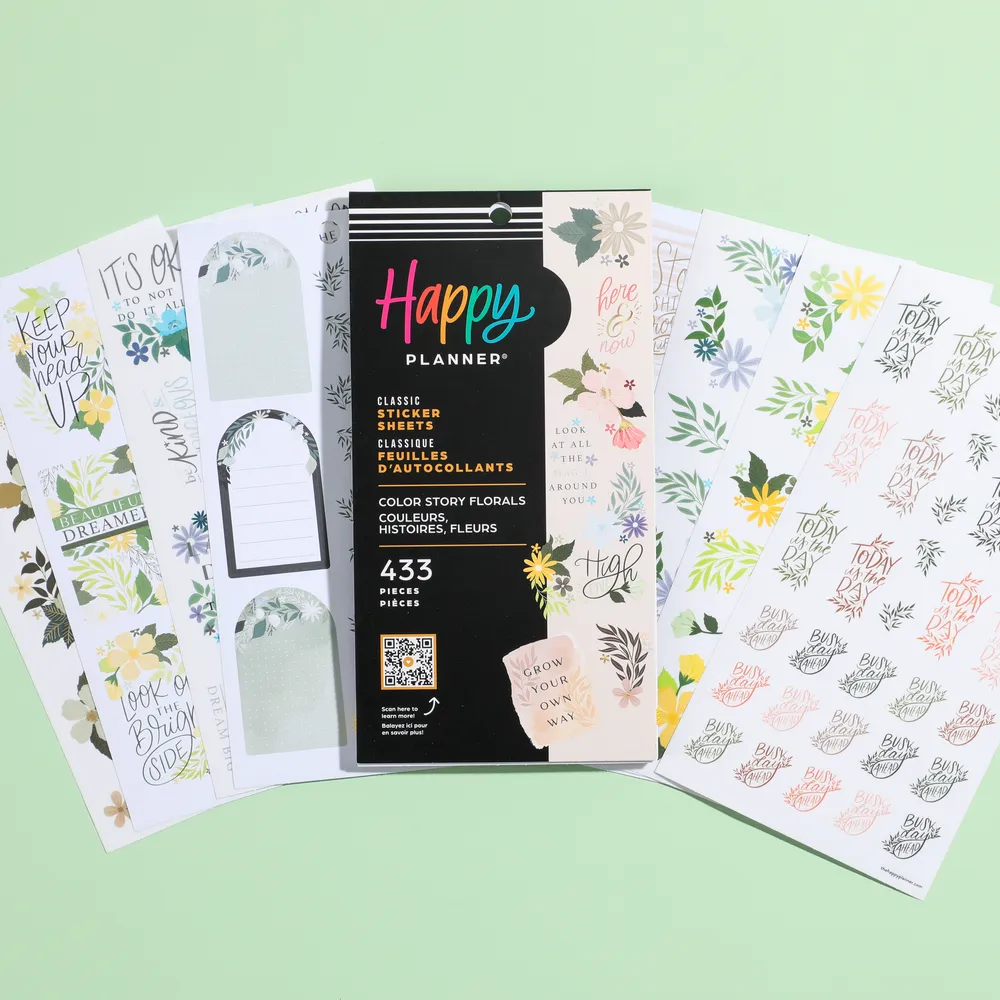Me & my big ideas Floral Color Story stickers value pack 433 fleurs
