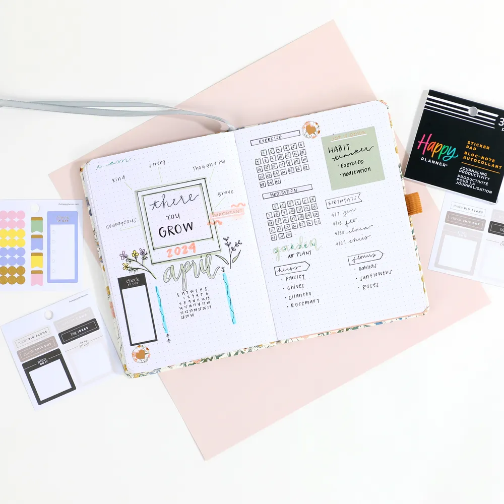 Happy Planner Journaling Productivity mini stickers 338