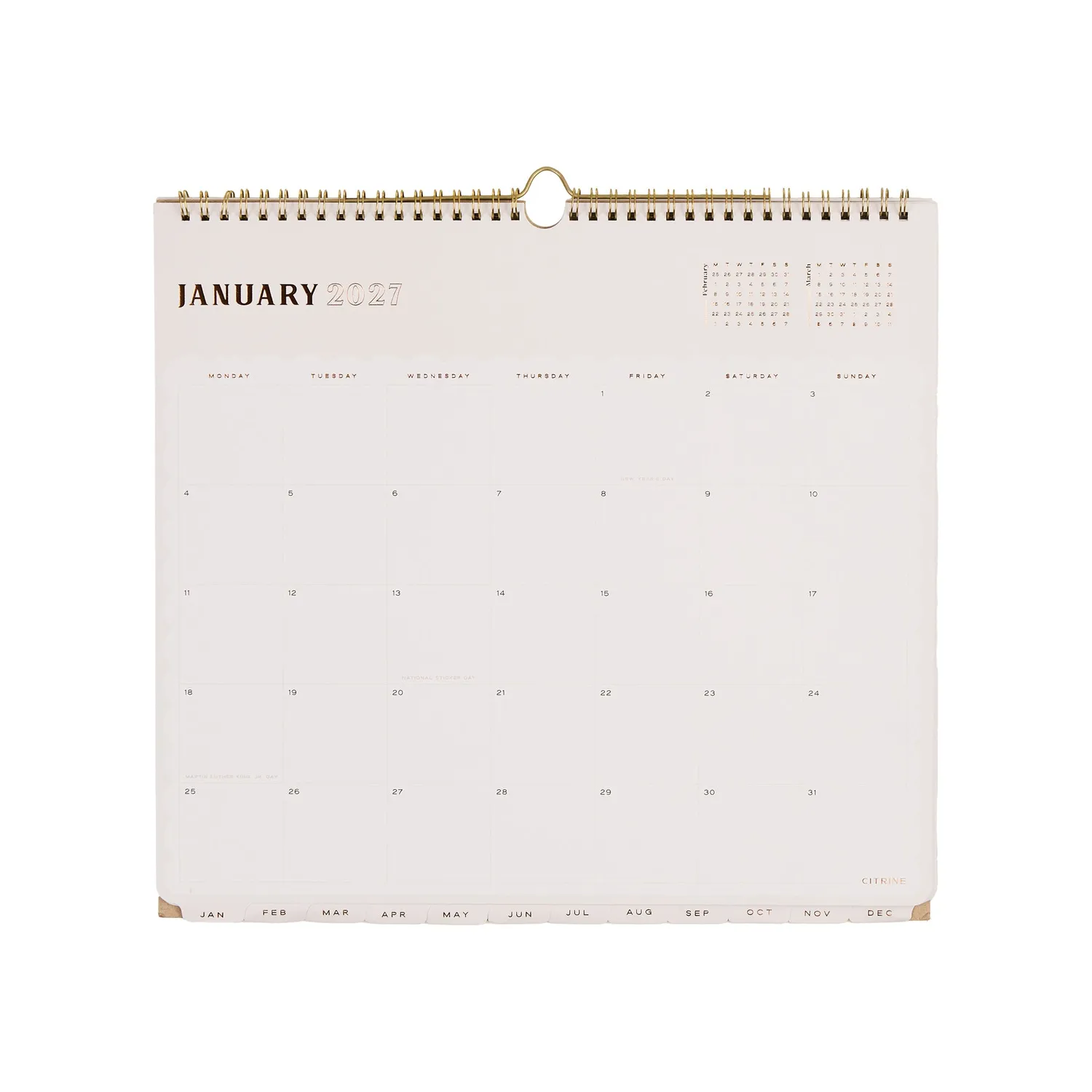 Me & My Big Ideas Coquette Citrine 2027 calendrier mural Small rose