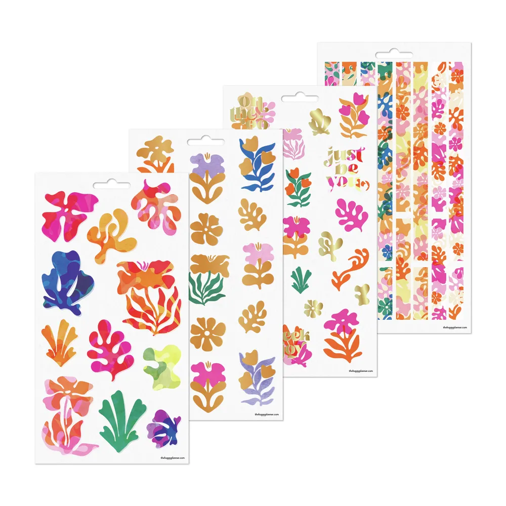 Happy Planner Vivid Tropics stickers 10 planches 171 pièces