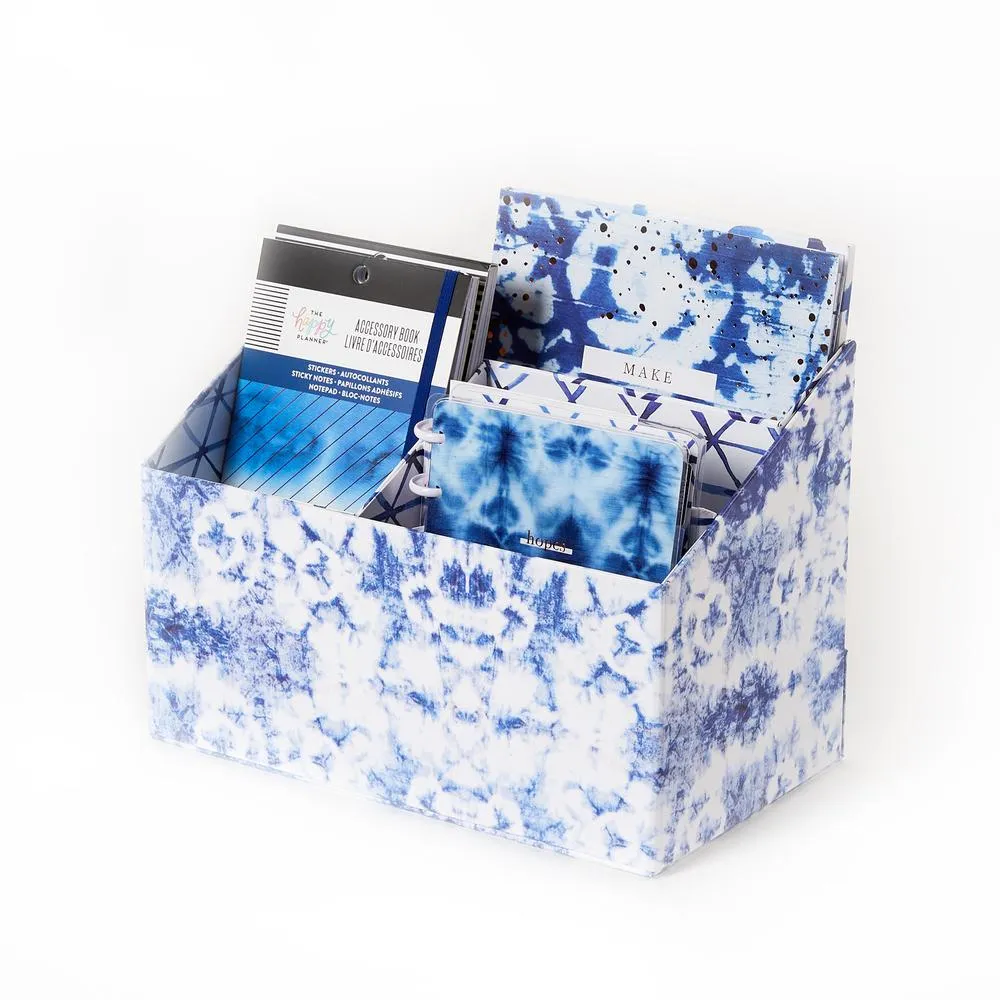 Happy Planner Indigo kit boite rangement 3 pièces tie dye