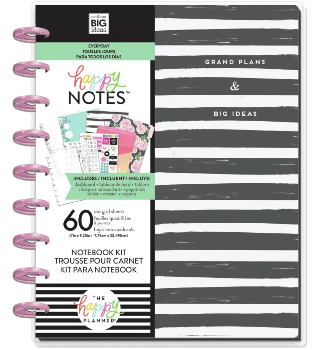 Happy Planner Grand Plans carnet pointillé Classic kit