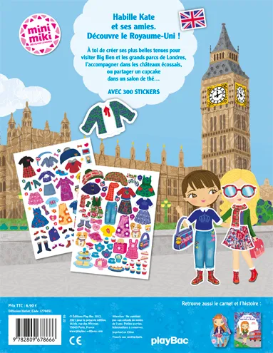 Frigobloc Minimiki Habille Kate au Royaume-Uni livre stickers 300 stickers