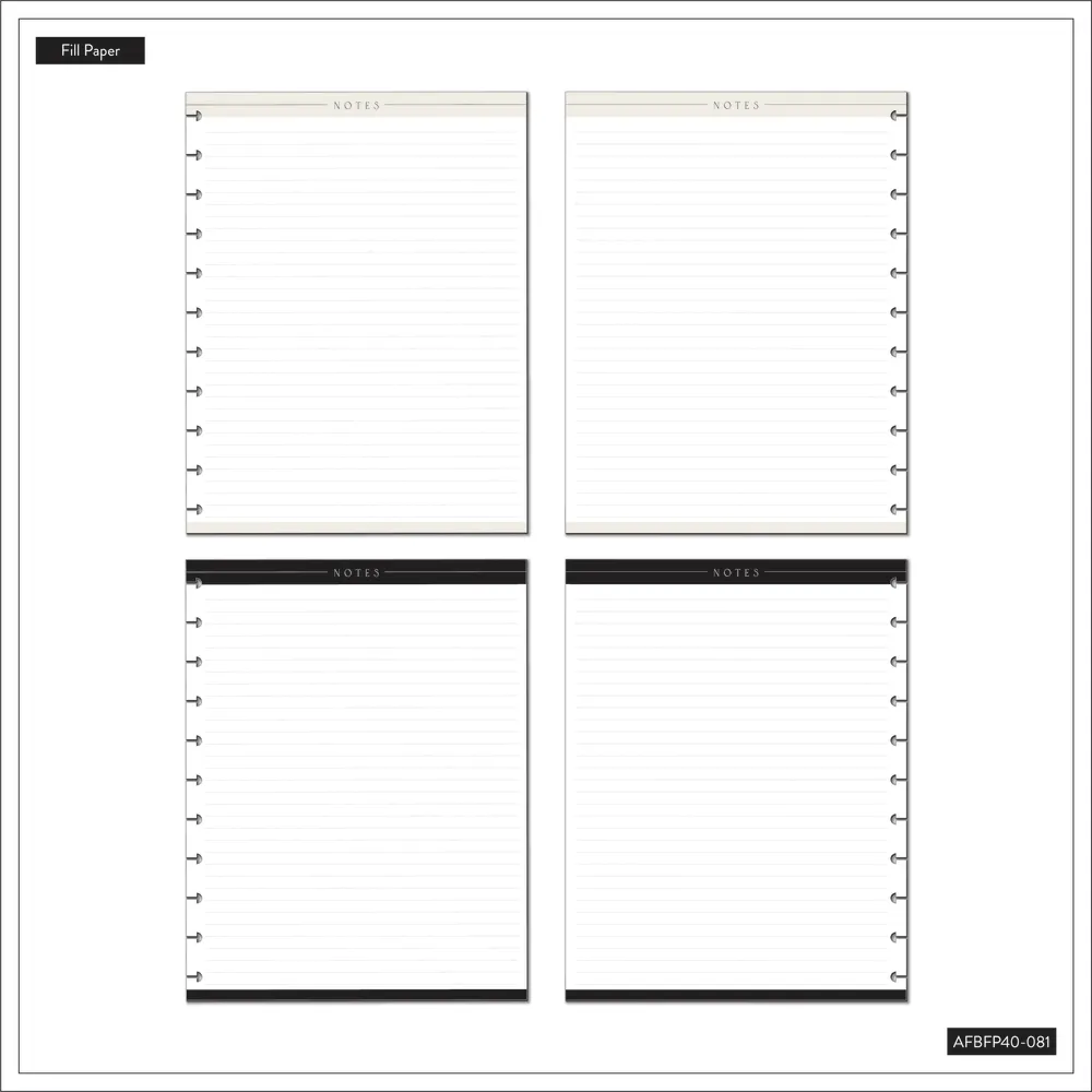 Happy Planner Neutral Chic Big recharge 40 feuilles lignée