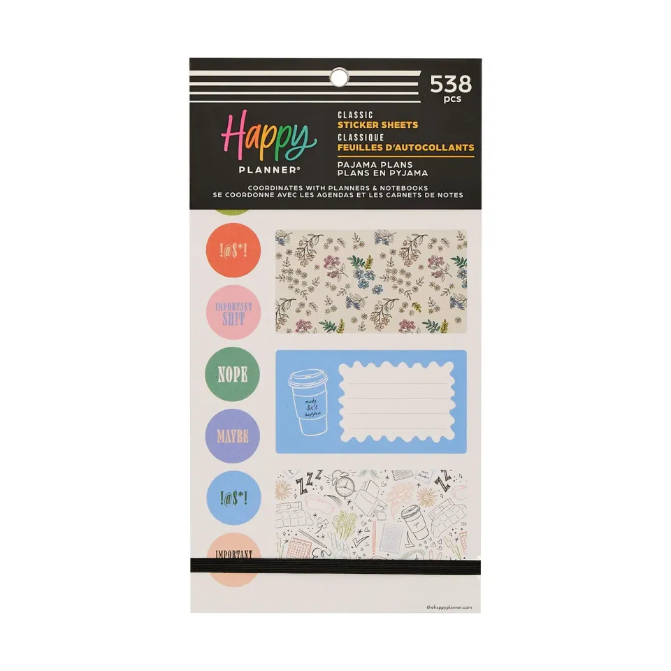 Happy Planner Pajama Plans Value Pack stickers classic
