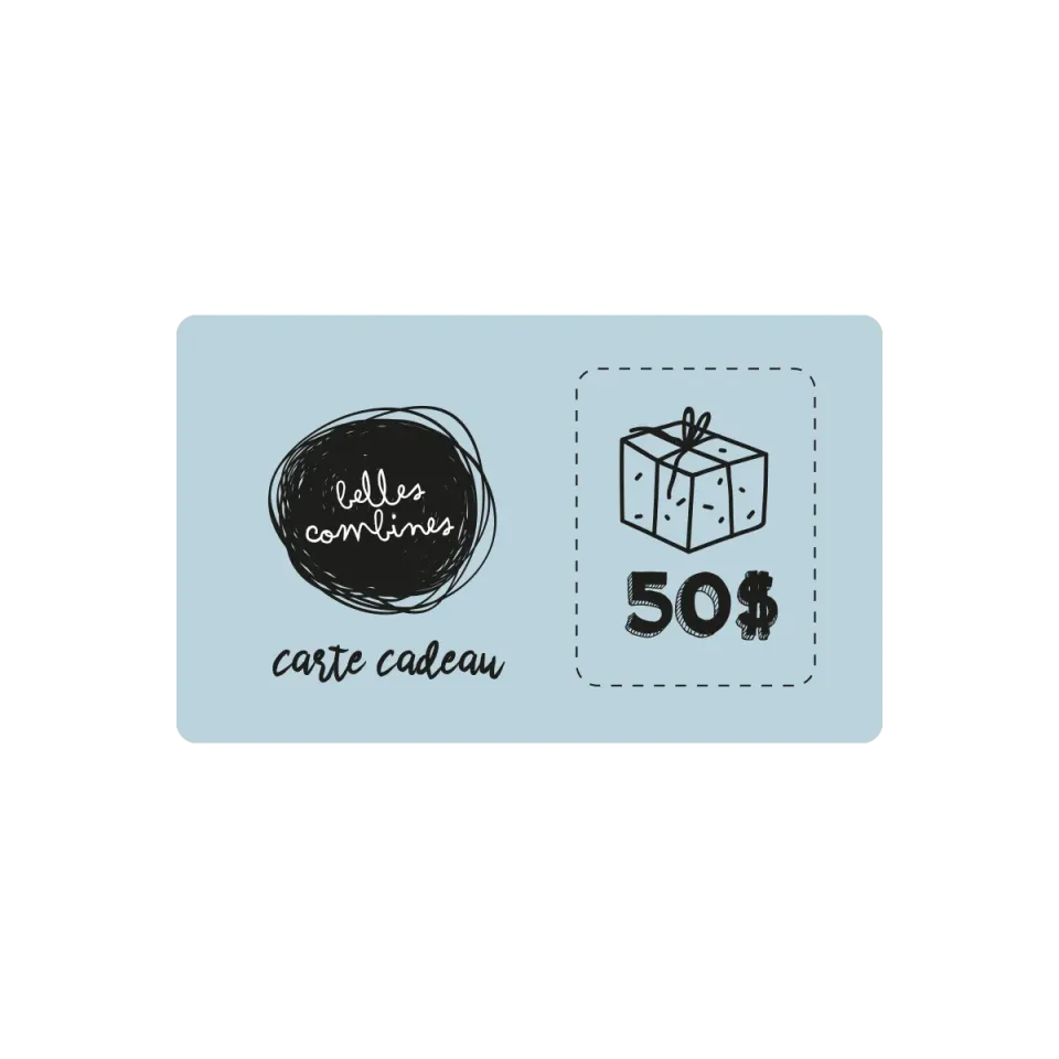 Les Belles Combines carte-cadeau 50$ carte cadeau famille multiboutique